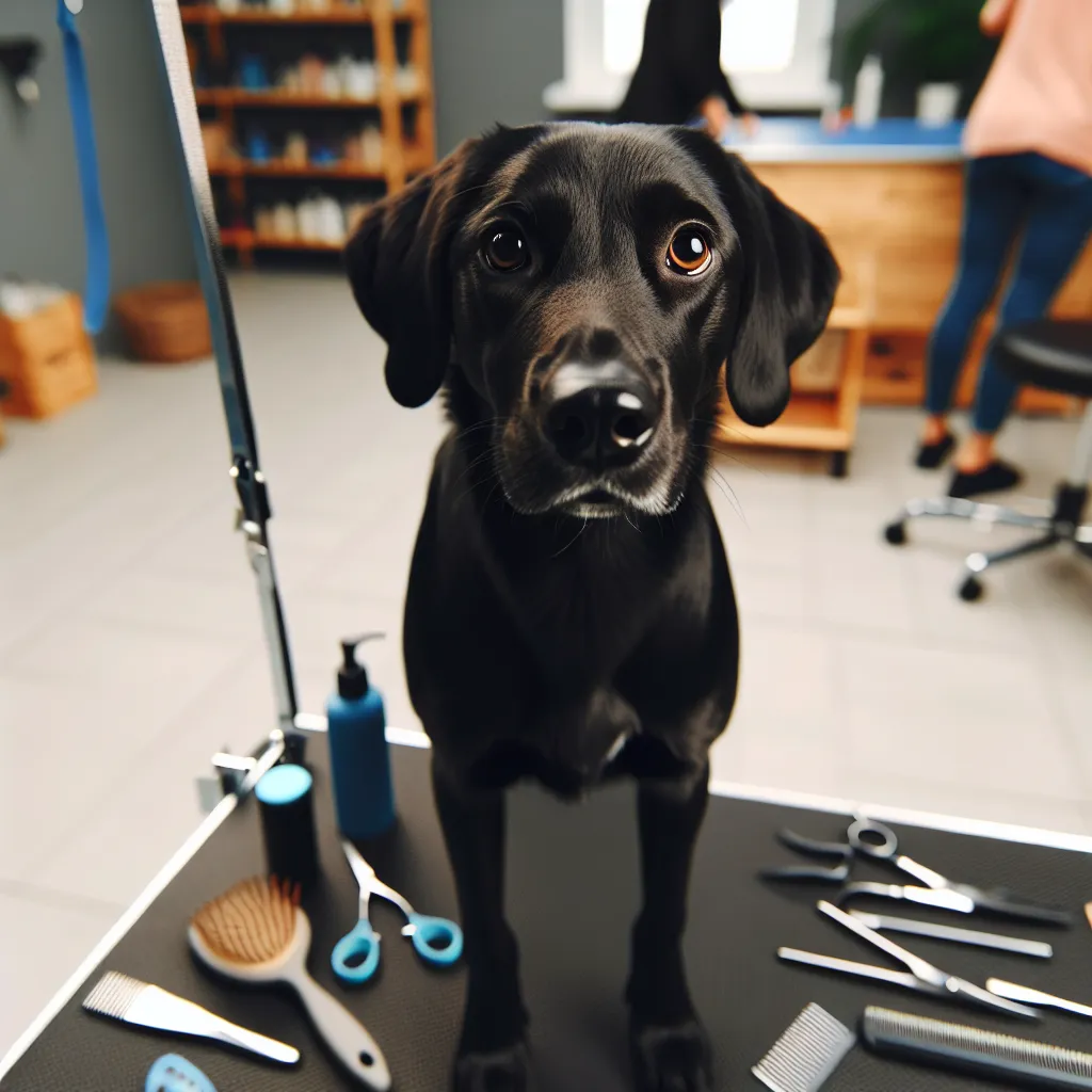 grooming a black catahoula lab mix