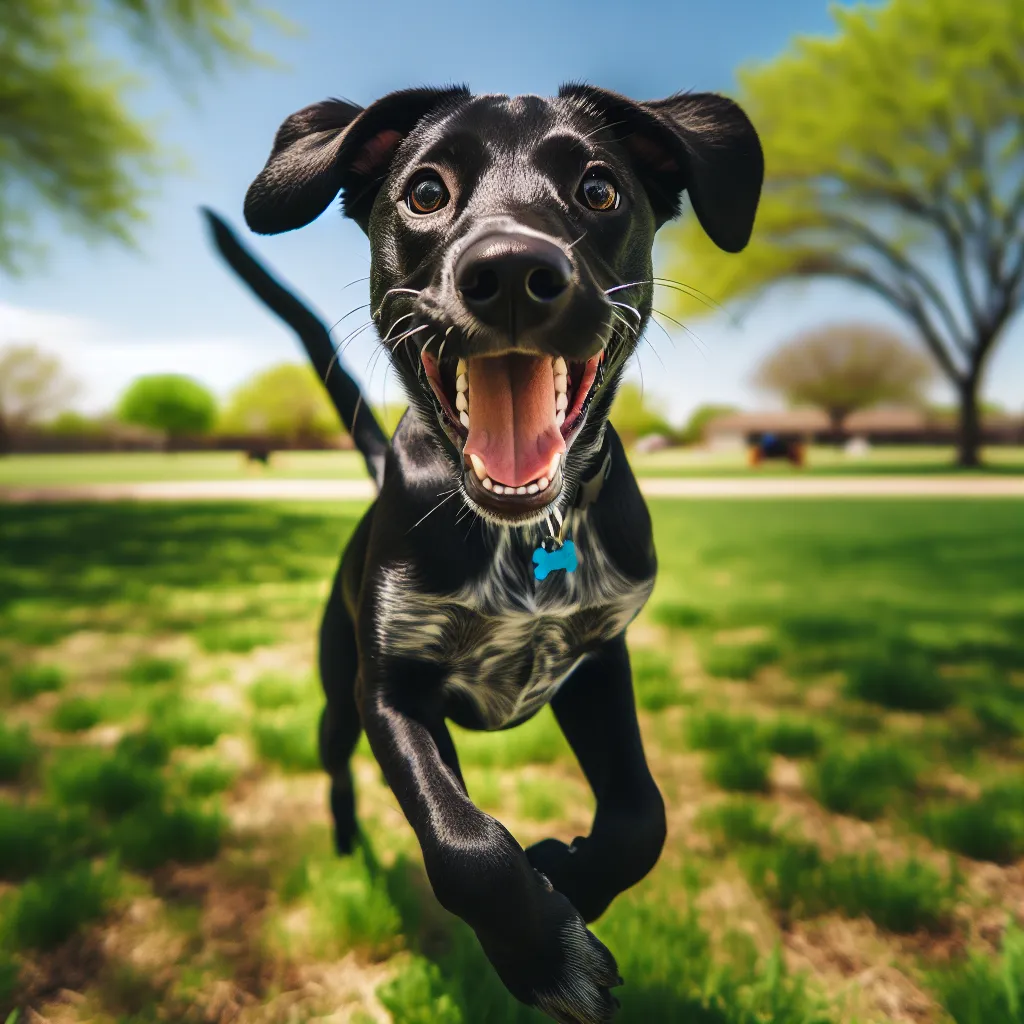 playful black catahoula lab mix