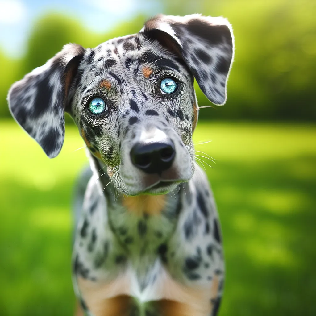 a curious catahoula leopard dog