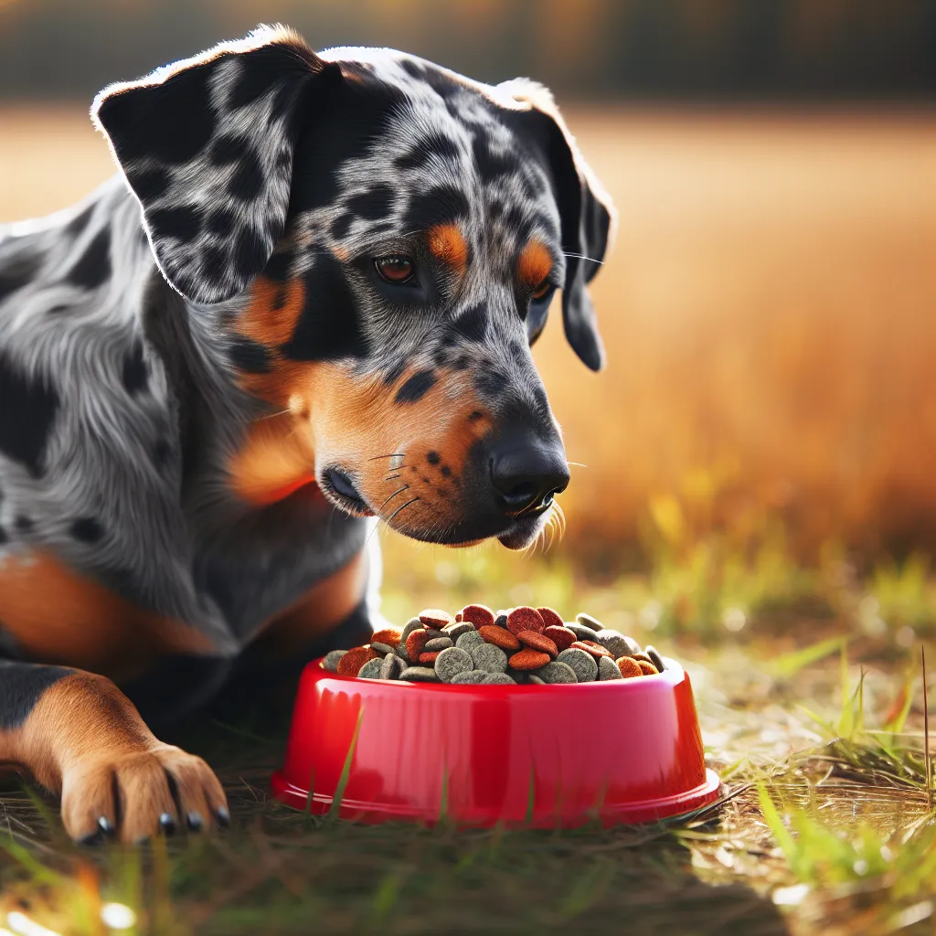 catahoula leopard dog eating